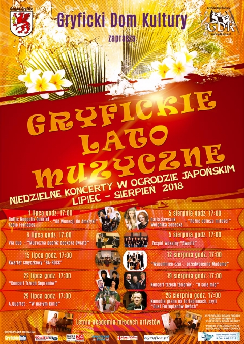 &quot;Gryfickie Lato Muzyczne 2018&quot; - niedzielne koncerty w Ogrodzie Japońskim o godz. 17:00