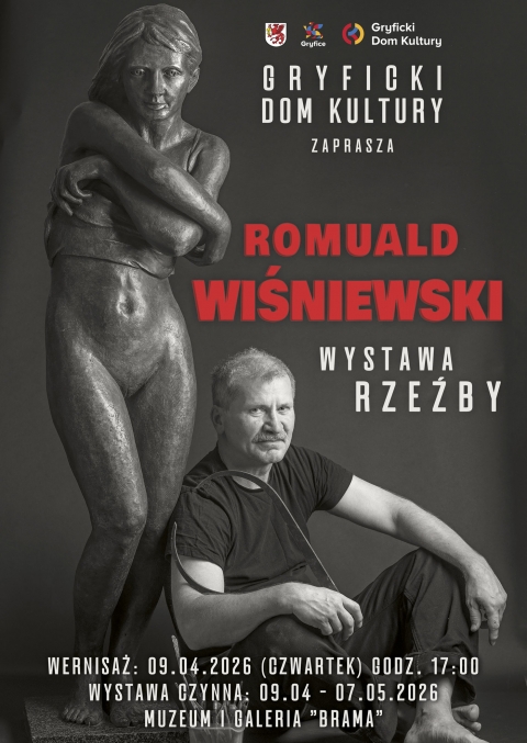 Gryficki Dom Kultury zaprasza na wystawę rzeźby Romualda Wiśniewskiego.