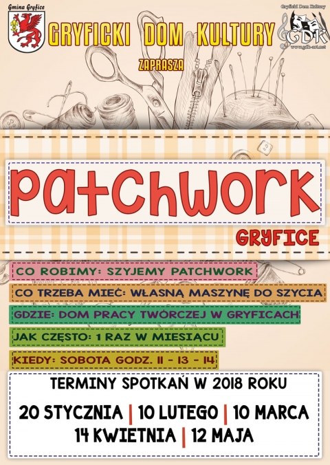 PATCHWORK - zapraszamy na drugie zajęcia 10 lutego w sobotę