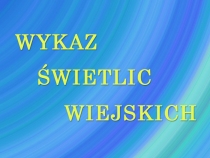Wykaz świetlic wiejskich