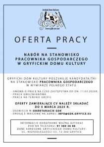 Oferta pracy - nabór na stanowisko pracownika gospodarczego w GDK