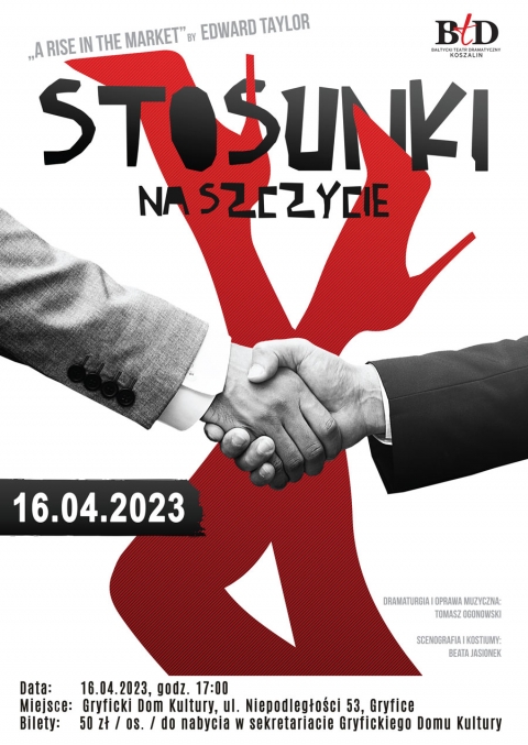 Zapraszamy na spektakl &quot;Stosunki na szczycie&quot; - 16.04.2023, godz. 17:00