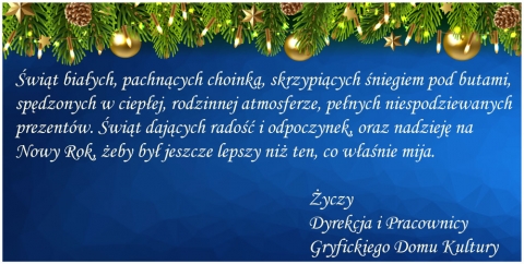 Świąteczne Życzenia - Gryficki Dom Kultury